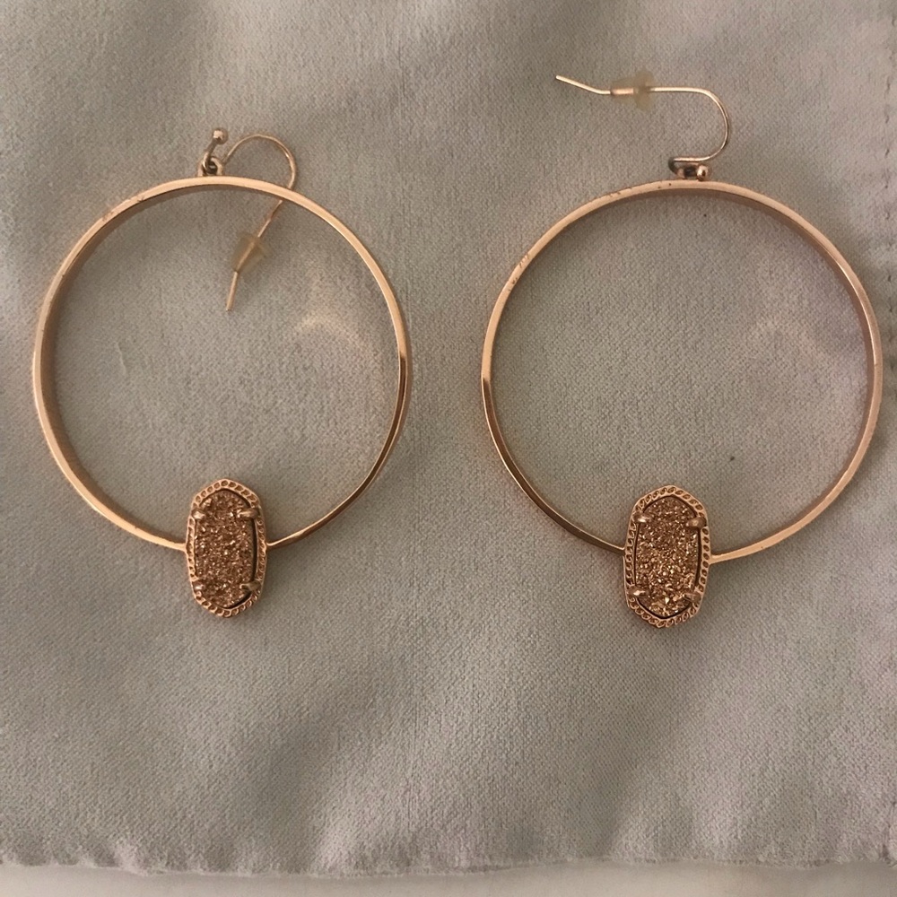 Rose gold druzy Kendra Scott earrings
